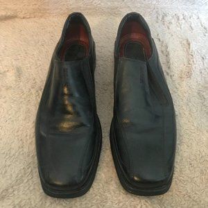 Clarks Leather Travel Soft Black Slip-On Loafers Shoes Cushioned Mens 10.5